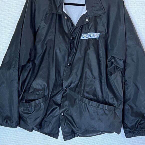 Vtg 90s Pennywise Punk Band Windbreaker Coach Jacket XL Cardinal Made In USA - Picture 2 of 8